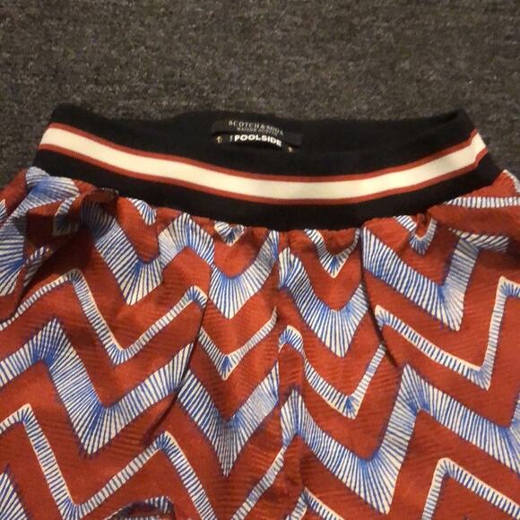 Scotch & Soda The Poolside Printed Shorts NWT Size Small Orange & Blue - Picture 4 of 6